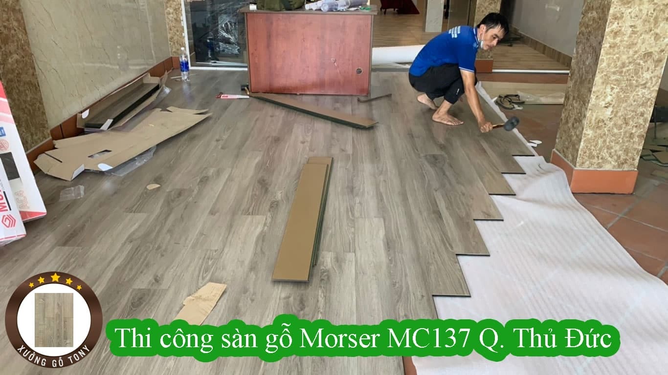 Thi công sàn gỗ công nghiệp Morser MC137