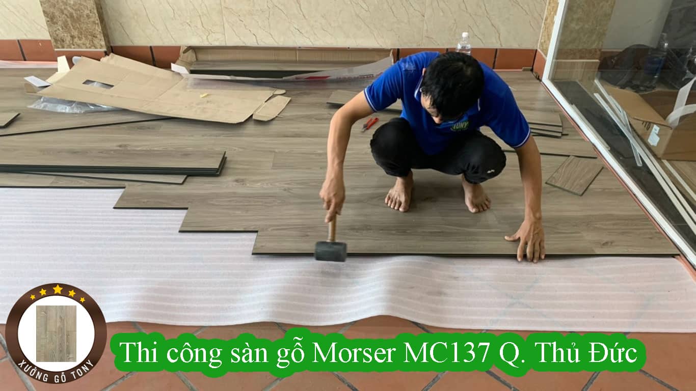 Thi công sàn gỗ công nghiệp Morser MC137