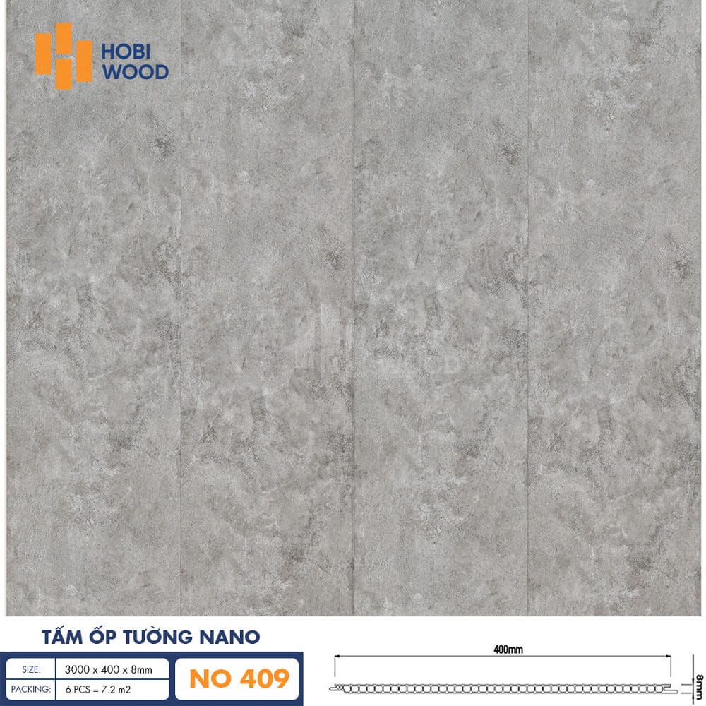 Tấm Nhựa Ốp Tường màu bê tông Hobiwood NO-409