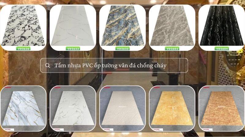 Tấm nhựa PVC ốp tường vân đá chống cháy